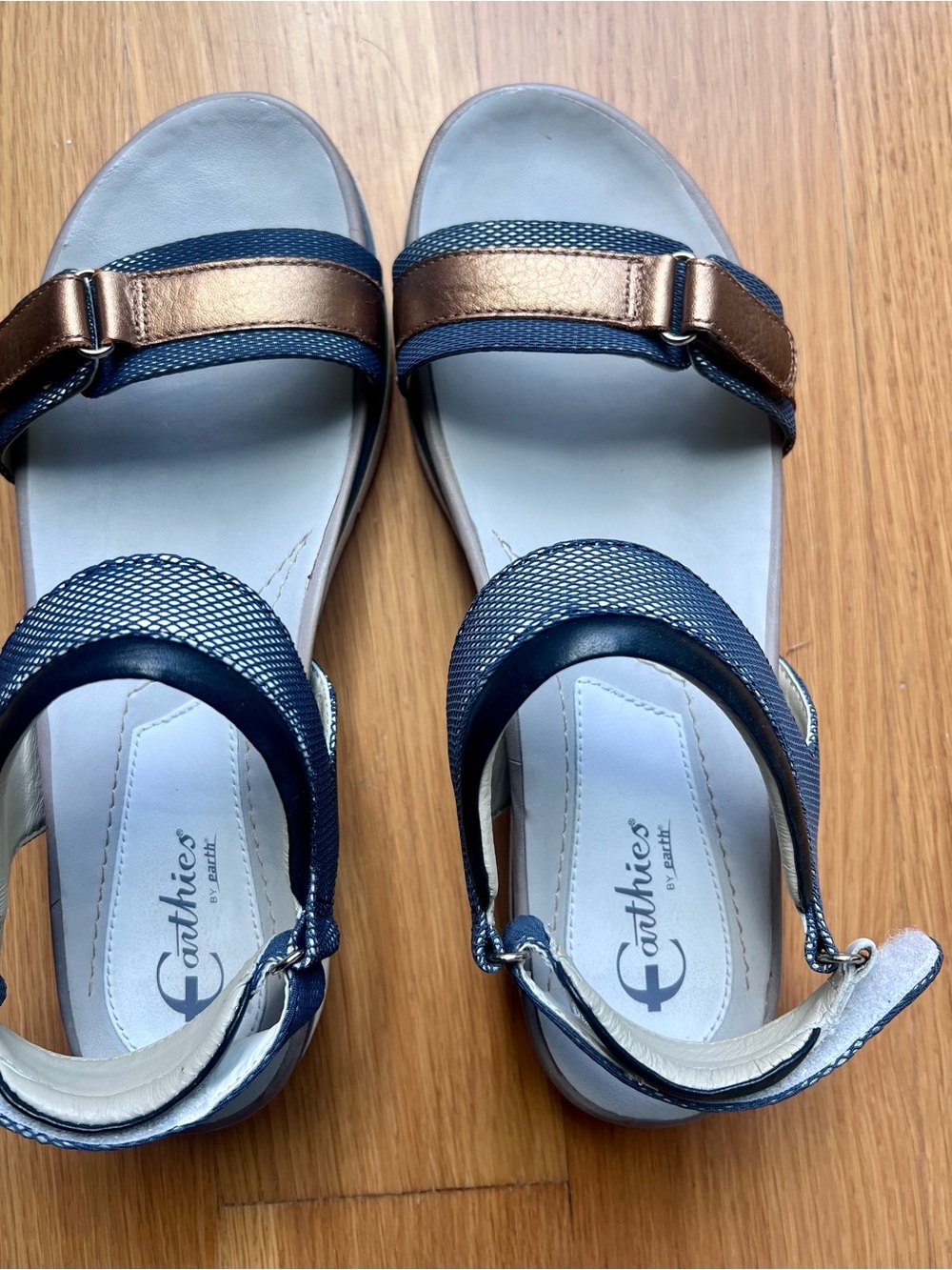 Earthies Bronze and Navy Strappy Comfort Sandals